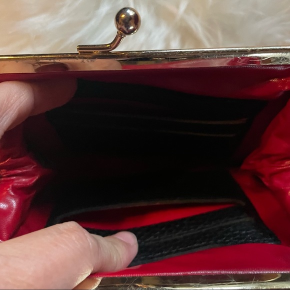 Vintage Dooney & Bourke black pebbled leather snap top wallet change purse - Picture 5 of 6